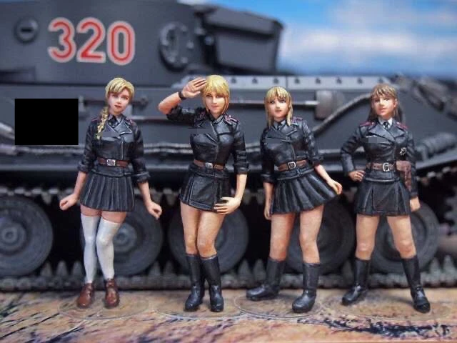 1/35 živici Obrázok Model súprav na stupnici armáda ženský vozový vojak Skupina 4 osôb nezasiahnutej nezdravej bezplatnej dopravnej hračky pre domácich majstrov