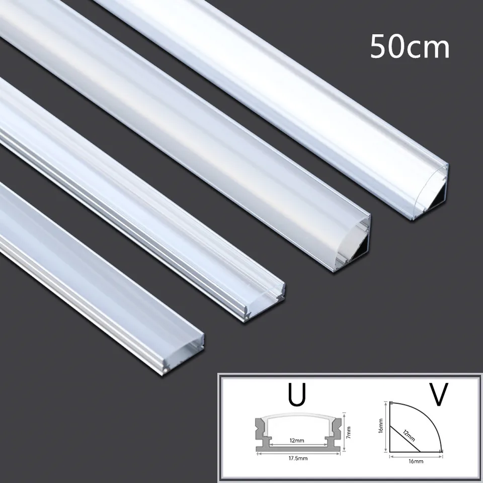 1-35ks/šarža 50 cm Perfil hliníka LED roh rohu hliníkový profil držiak kanála pre LED pásik LED SLEPTA BAR SABLET LAMP KUCHYN
