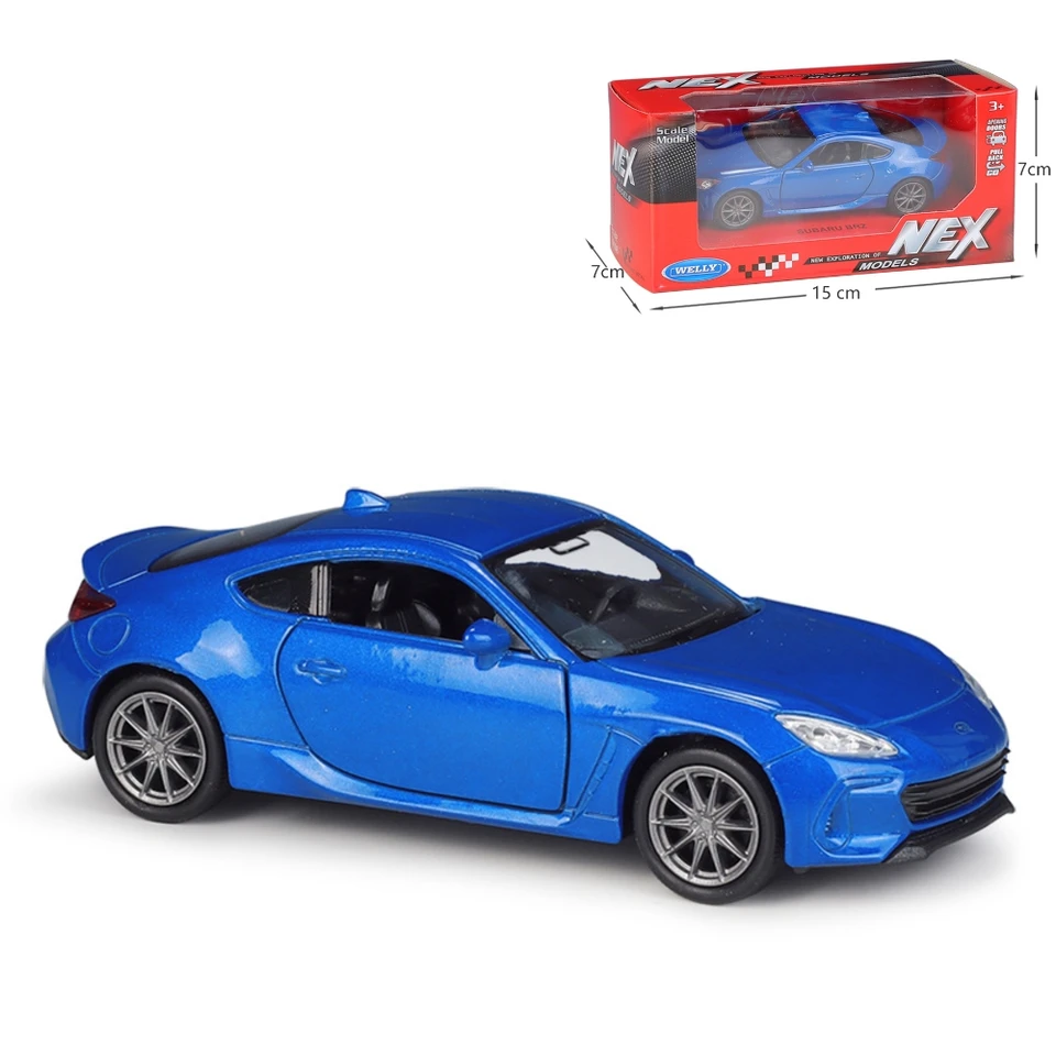 1/36 Subaru BRZ Super Sport Toy Model Model Welly Diecast Metal Miniatúrne zbierka Pull Back Darček pre deti chlapci Kid