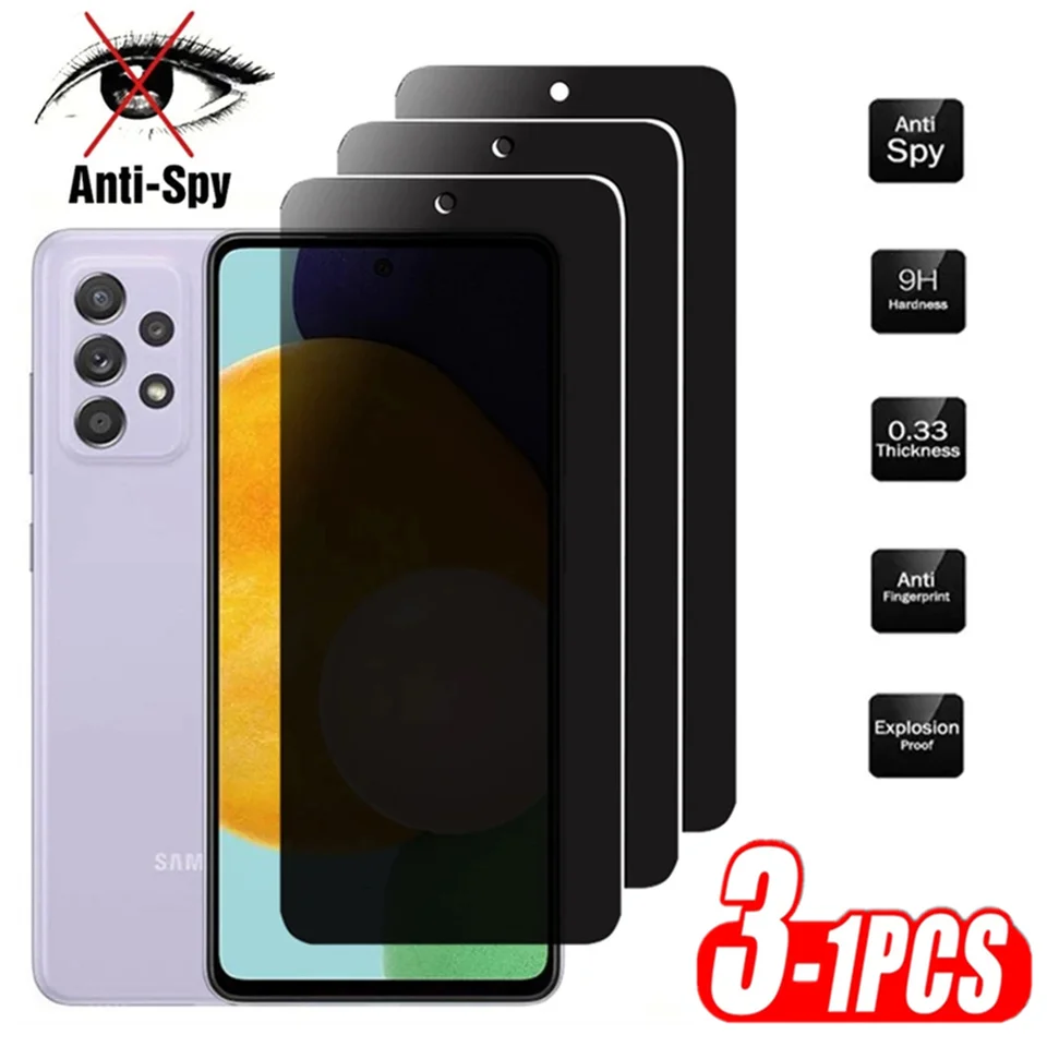 1-3ks Anti Spy Screen Screent Protector pre Samsung A55 5G A54 A35 A34 A15 A53 A52 A51 A50 A33 A32 A32 A25 A24 A23 A22 A22 A14 A13 A12 Glass