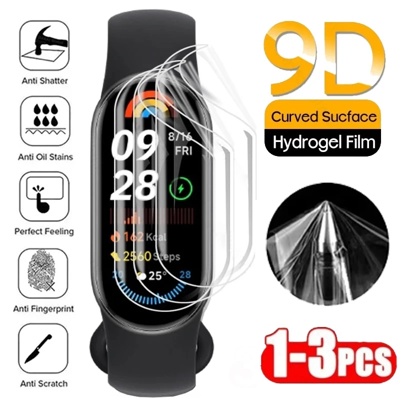 1-3ks Hydrogel Film pre Xiaomi Mi Band 9 Ochranný film Smartwatch Screen Screen Film Mi Band 7 6 Mi Band8 Miband9 No Glass