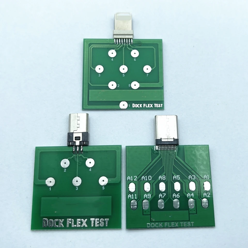 1-3ks Micro USB PCB testovacia doska nabíjanie Dock Flex Tester pre iPhone Andorid Micro Type-C USB3.1 Connector Smartphone Repair Connector