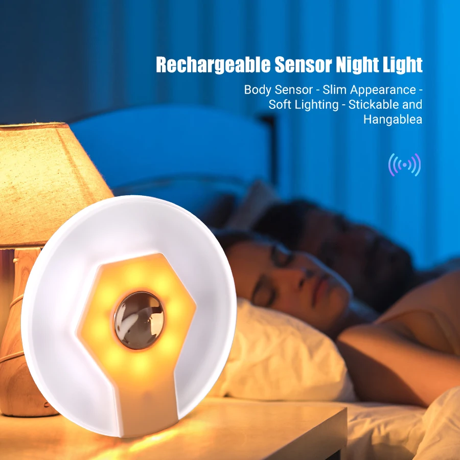 1-3ks Mini LED senzor Nočné svetlo nabíjateľnú kuchyň