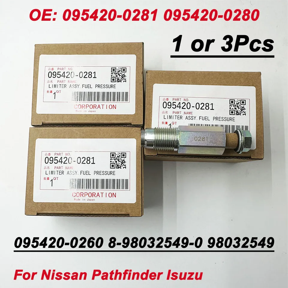 1/3ks OEM 095420-0281 0954200281 095420-0260 Nový ventil tlaku paliva pre Isuzu Hitachi D-Max 2.5 3.0 Nissan Mitsubishi