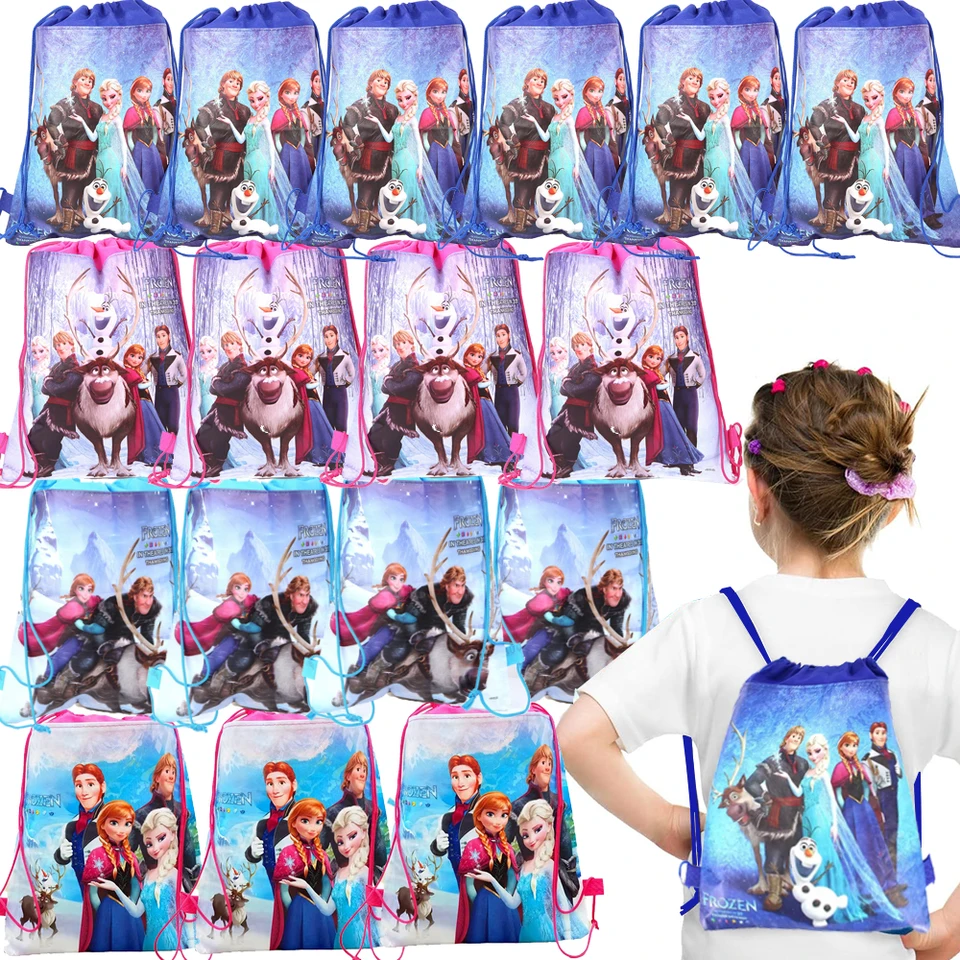 1/4/12ks Disney Frozen Netkanené tašky Replaning Anna Elsa princezná Party Darčekové tašky pre dievčatá láskavé oslavy narodeninovú oslavu bábätko