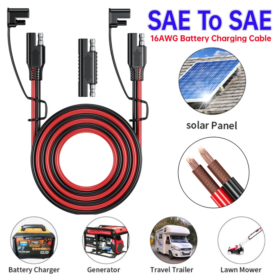 1/4/6/8 m na nabíjací kábel batérie SAE až SAE 12V-36V