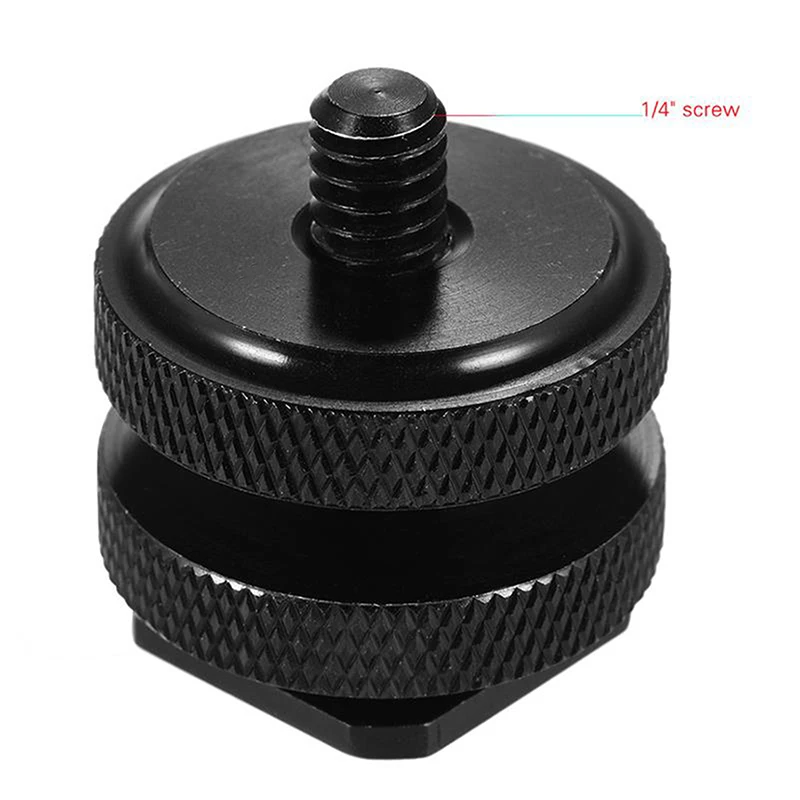 1/4 dvojitá konverzia skrutkovacia skrutka kovová kovová horúca obuv pripojení fotoaparát Flash Adapter Upgrade Photography 2 v 1 Nástroje všeobecných komponentov