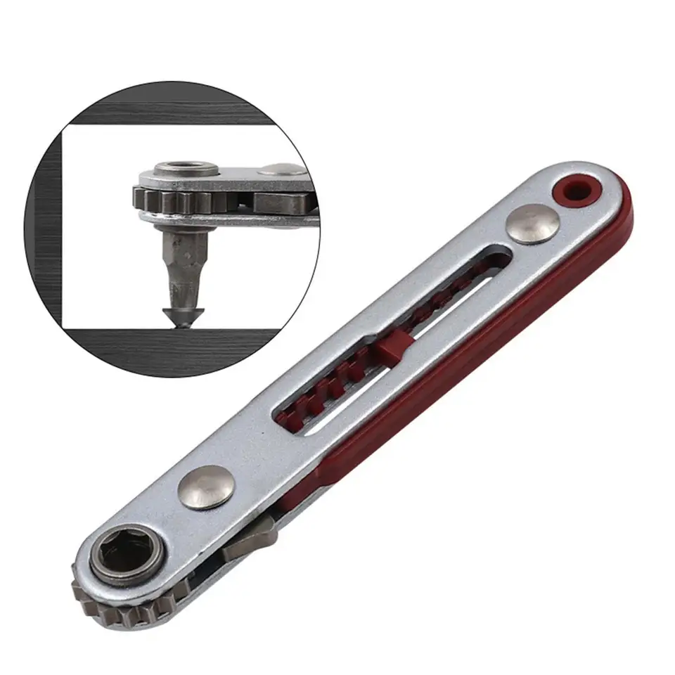 1/4 Mini High ofset Ratcheting Screwdriver s dvoma hlavami s nízkym profilom Hex Hex Hex Screwdriver Mini Ratchet Wrench