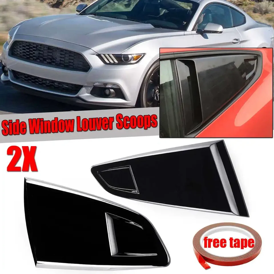 1/4 štvrťročného vozidla zadné bočné okno na bočné okenné vetrajúce kryty krytu obruchu bočného krytu pre Ford pre Mustang 2015-2020 2DR