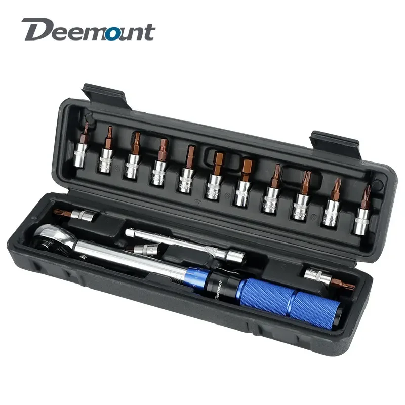 1/4 ”Drive Kliknite na kliknutie na bicykel krútiaci moment 2-24nm Súprava nástrojov na údržbu pre cestné bicykle MTB Motocykel Alen n Torx Slotted Bits Inc.