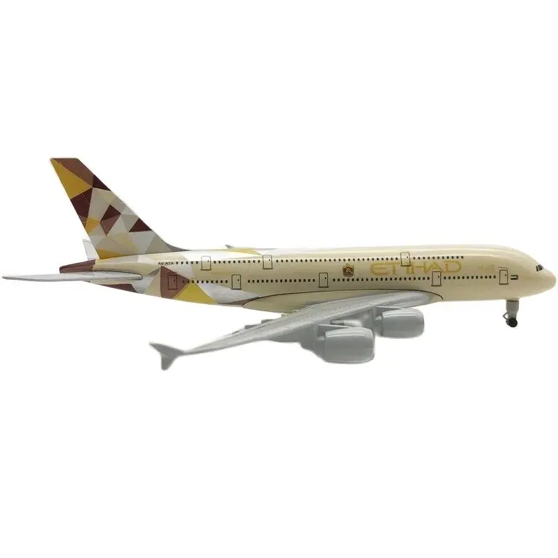 1: 400 A380 Lietadlá Model 20cm 380 Ethad Airlines Airplanes Zliatinové materiály letectvo simulačný model lietadlá pre domáce dekorácie