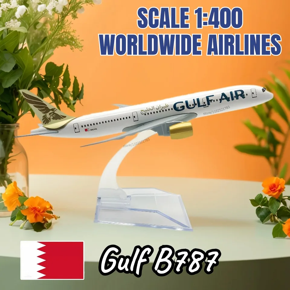 1: 400 Gulf B787 Diecast Aircraft Replica Scale Boeing Airbus Model Model Aviation Figure Figure pre deti pre chlapca