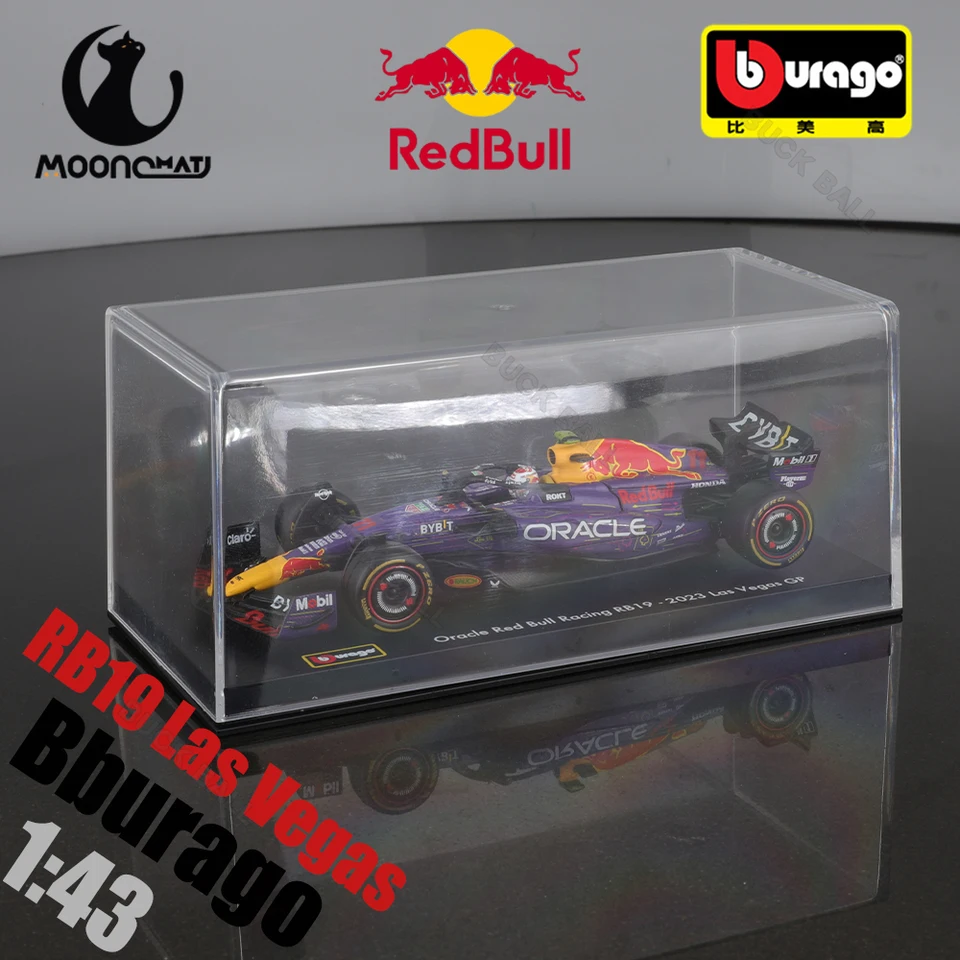 1:43 BBURAGO RB19 LAS Vegas Helme GP Red Bull F1 Racing RB19 Prachový kryt #1 Max Verstappen #11 Sergio Perez Formula Racing Toy