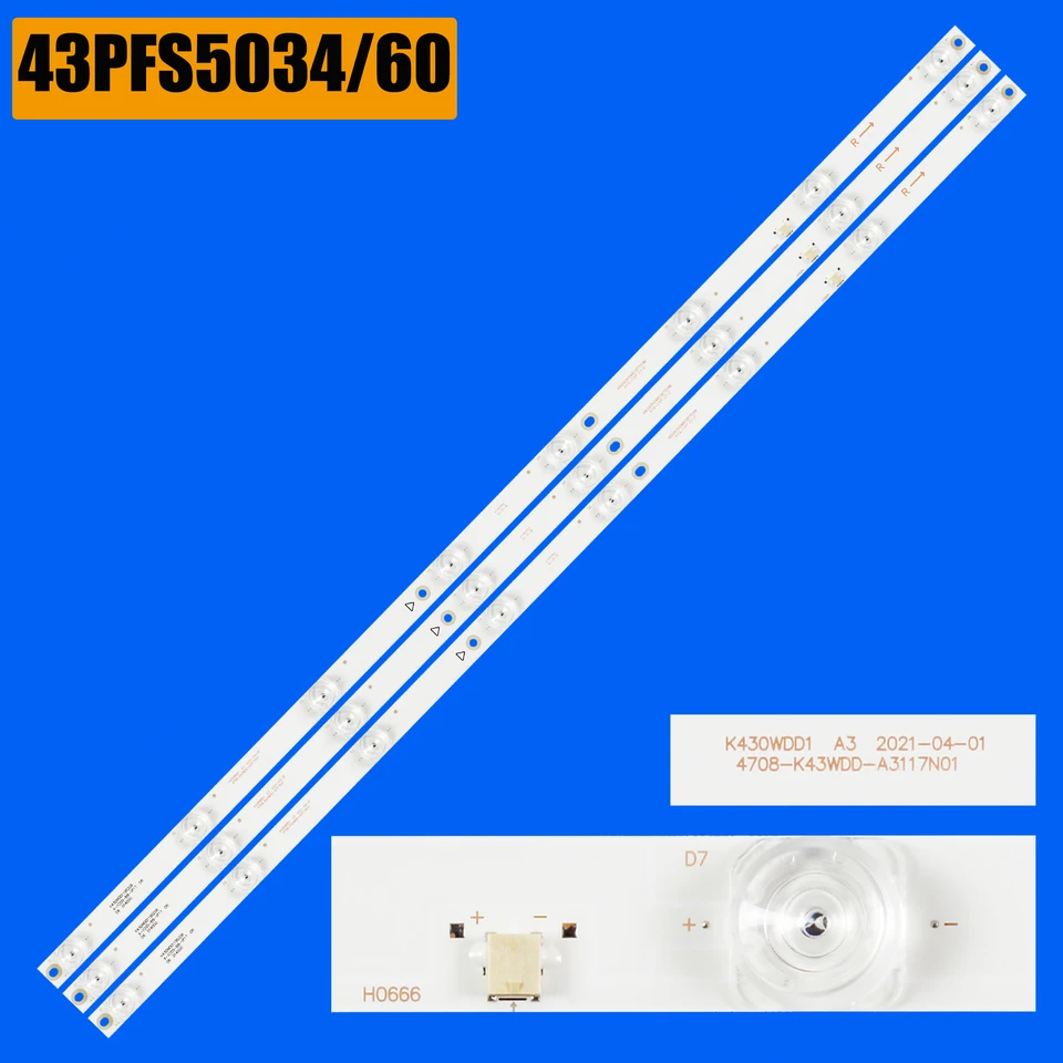 1/5/10 SPRAVODNÁ SPRAVA LED podsvietenia pre 43PFS5034/60 43PFF5664/T3 43UK950 43D7000 43DS8800 TX-43GR300 K430WDF K430WDD1 A3