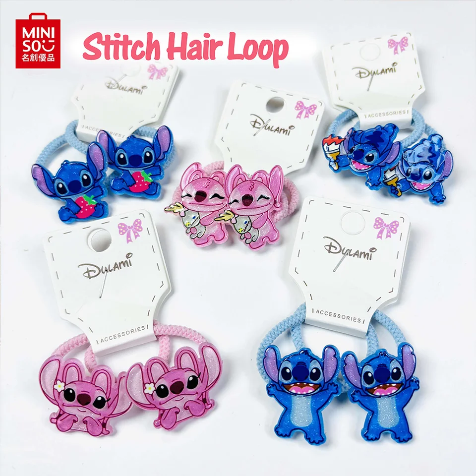 1/5/10pair Disney Anime Lilo & Stitch Hair Bands Kawaii Stitch Hairpin Cartoon Guma Band Hair Accessoires Girl Gift