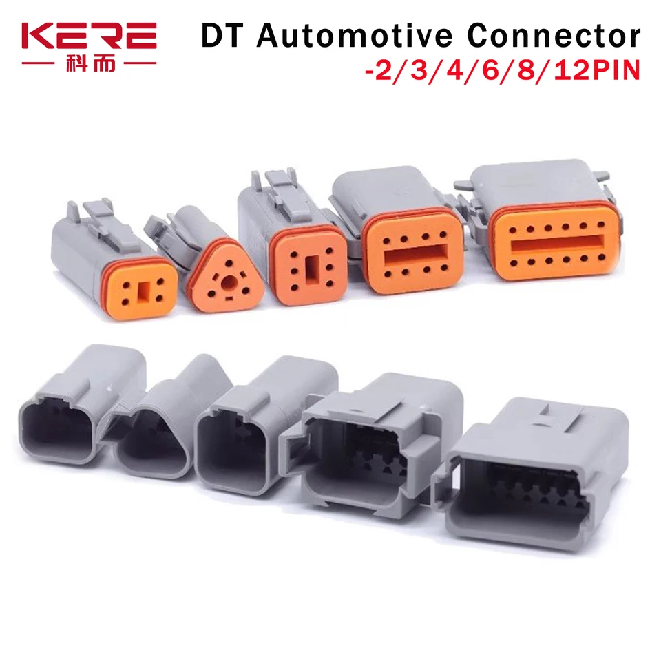 1/5/10sety Deutsch DT 2 3 4 6 8 12 PIN Auto vodotesný konektor automobilový automobilový elektrický a ženský zátk
