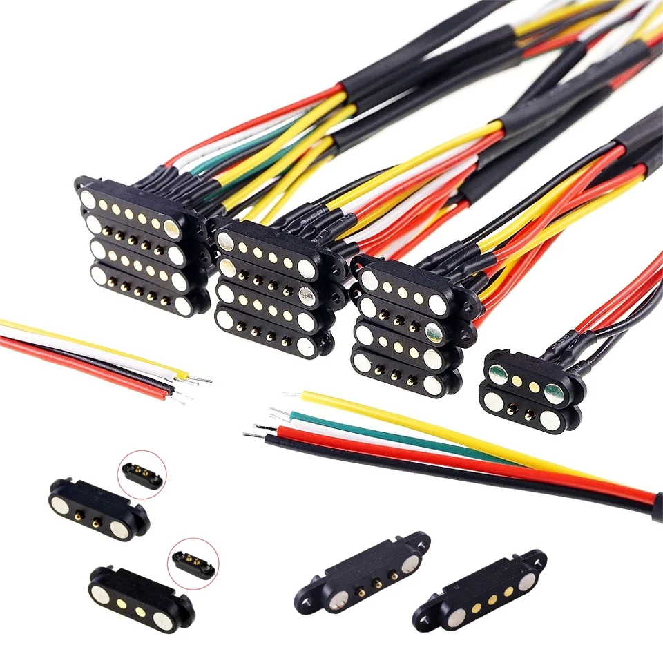 1 5 20 ks 2a DC Magnetický pogo konektor PIN 2PIN 3 4 5 6 7 8 9P POGOPIN Mužské samica rozstupy 2,5 mm pružina naložené DC Power Socket Socky