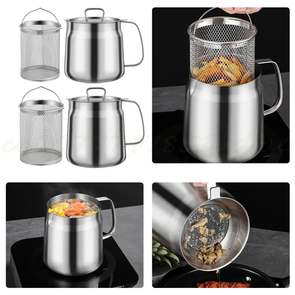1,5/2L olejový Filter Pot Multi-Functional s nádobou na tuk na smave veľkú kapacitu z nehrdzavejúcej ocele na ukladanie oleja