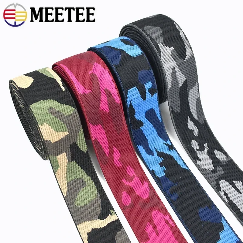 1-5 m 38 mm Meettee Sewing Elastic Band Polyester Pants Elastics Gumbs pásmi pásový pás Sling Elasticity Ribbon Tape Accessories