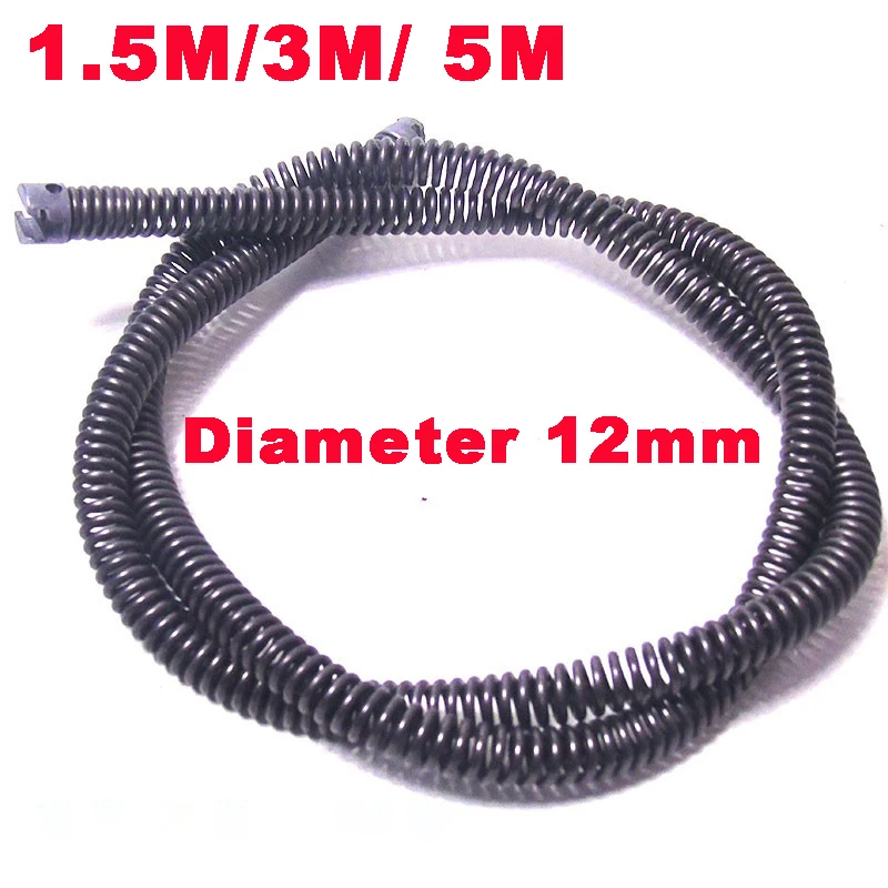 1,5 m/3m/5m*12 mm kanalizačné potrubie odbaľovača kúpeľňa Kúpeľňa Čistenie kanalizácie Čistiace náradie Snake Spring Rúrky Dreding Nástroj Kuchynské doplnky