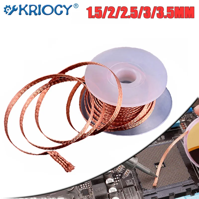 1,5 m zváracie vodiče, ktoré Desoldering Braid Welding Solder Solder Remover Drôt s nízkym zvyškom plechovky pre elektrické spájkovanie pracovné DIY