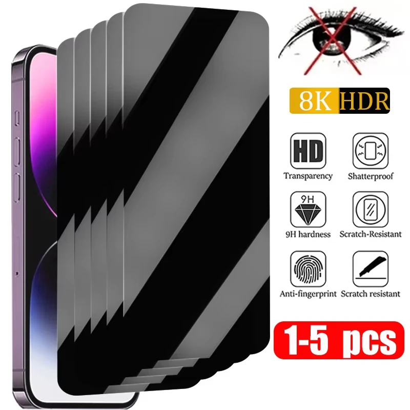 1-5ks anti-spy sklo pre Samsung A55 A54 5G S24 Ultra S23 S22 S21 S20 Plus Fe A52S J4 J8 J6 M31S M42 Protect Screolt Screent Screent Screent Screent