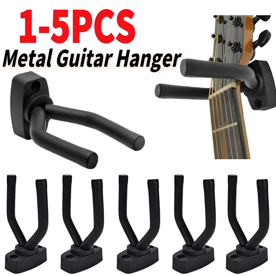 1-5ks Guitar Wall Držiteľ hák pre akustické gitarové gitary zobrazujú kovovú gitarovú stojan so skrutkami basový nástroj Guitar Accesso