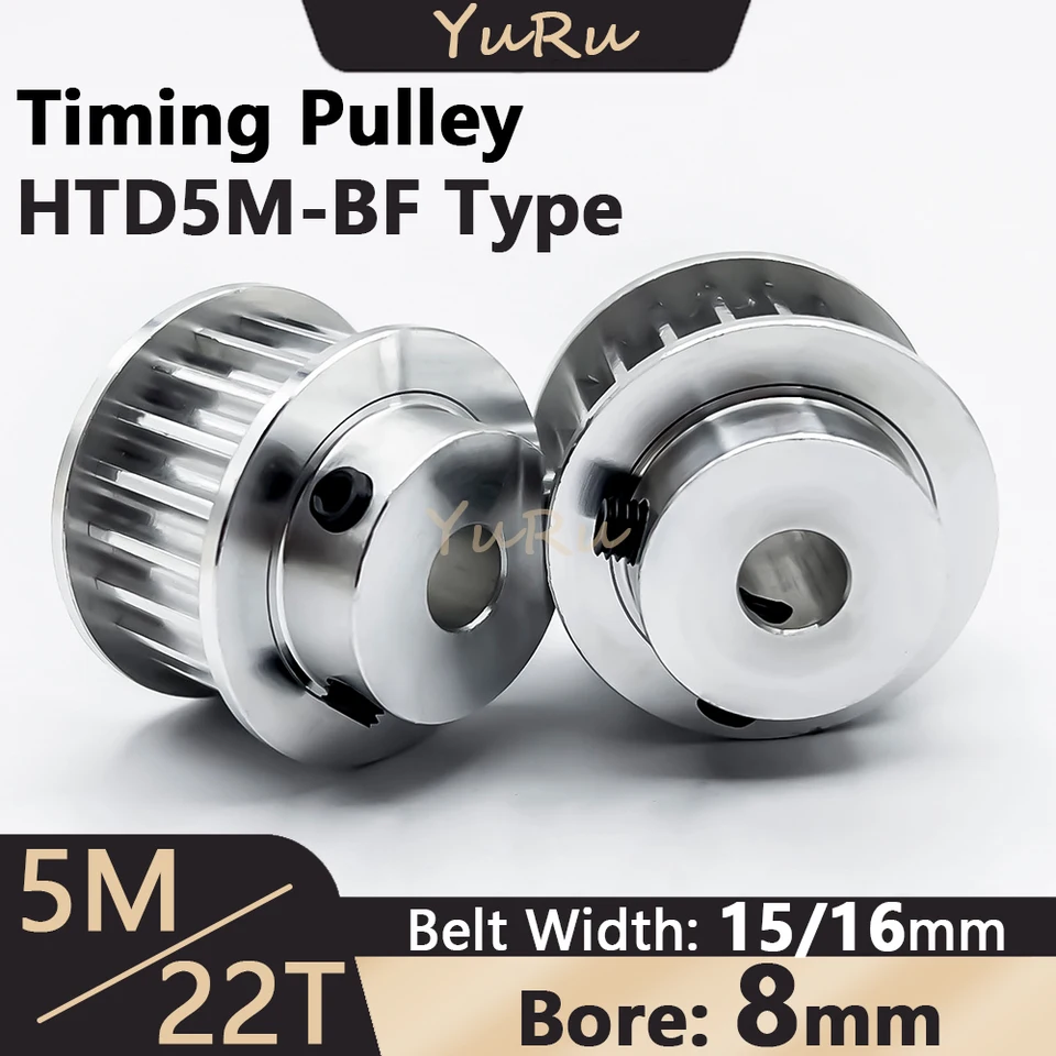 1/5ks Htd5m 22teeth načasovanie kladky Bore8mm Šírka pásu 15/16 mm 5m 22t Synchrónna kladka HTD-5M 3D Časti tlačiarne