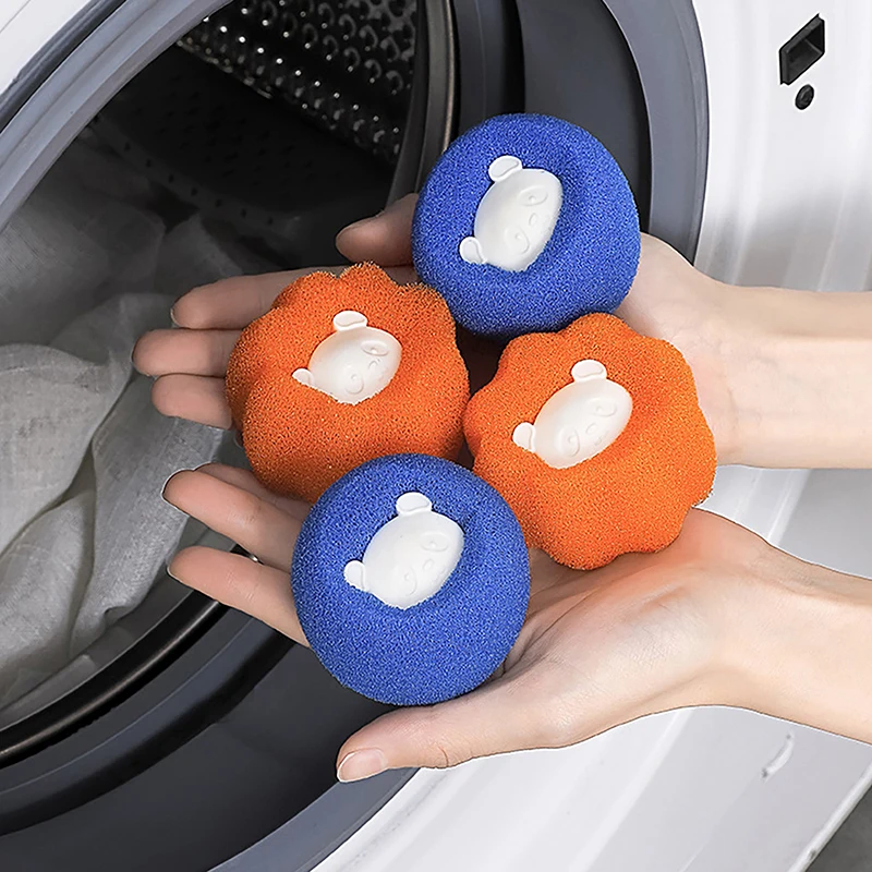1/5ks Práčovňa Ball Guľová súprava Opätovne použiteľná práčka Vlasy Remover Čistenie lopty Lint Fuzz Pet Hairs