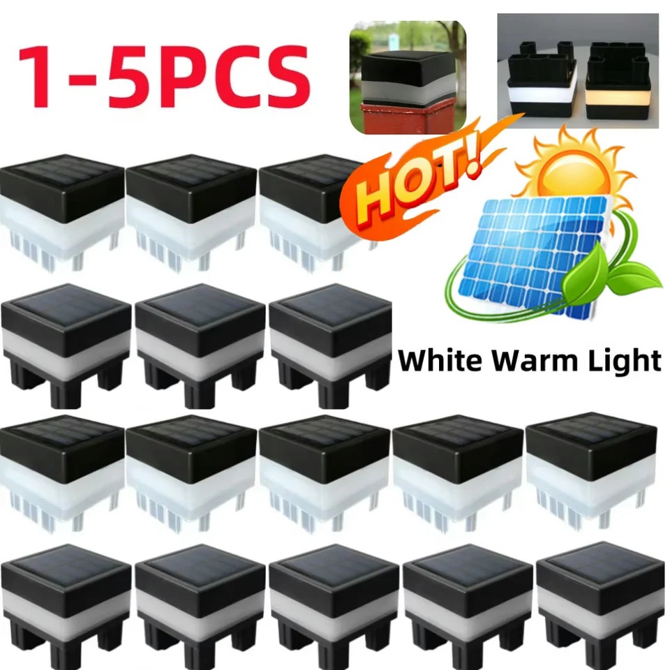 1-5ks solárne LED plot lampa lampa Svetlo ľahká inštalácia vodotesná vonkajšia lampa žiariaca cesta svetlá na záhrade pre záhradu