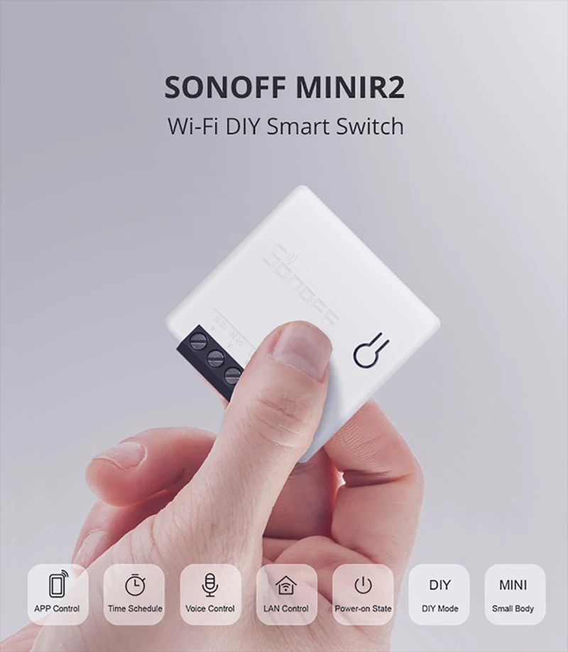 1-5ks Sonoff Mini R2 DIY WiFi Smart Switch Wireless Obojsmerné ovládacie Časovač inteligentné domáce automatizácie pre Ewelink Alexa Google Alice Alice