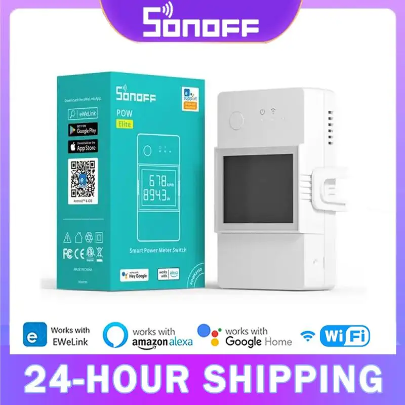 1-5ks Sonoff Pow Elite 16A/20A Smart Power Meter Switch, Energy Monitor Ochrana preťaženia pre Ewelink App Alexa Google Home