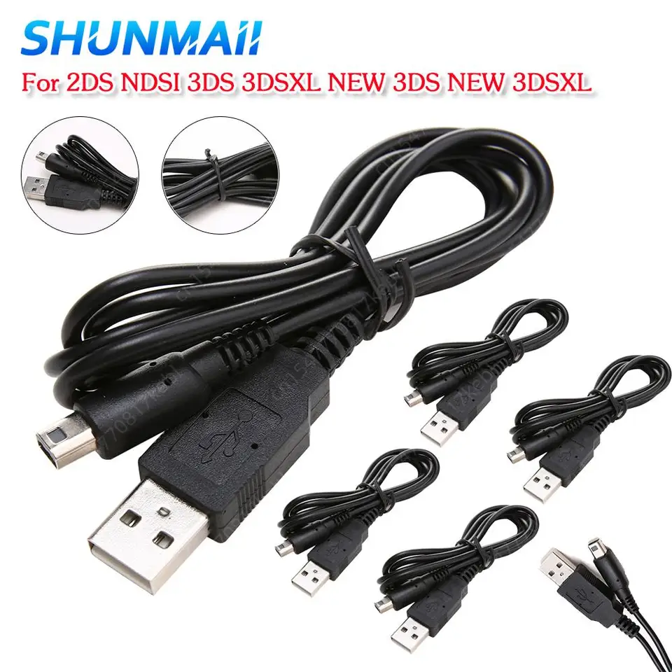 1-5ks USB nabíjačka káblových káblových káblov pre Nintendo 2DS NDSI 3DS 3DSXL Nové 3DS Nové 3DSXL 2DSXL 2DSLL HRA EMAKOVÉ LINE