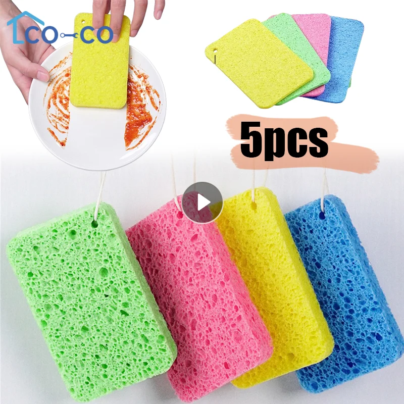 1/5ks čistiace špongie Rubs Compression Wipes na umývanie riadu čistenie vankúšikov