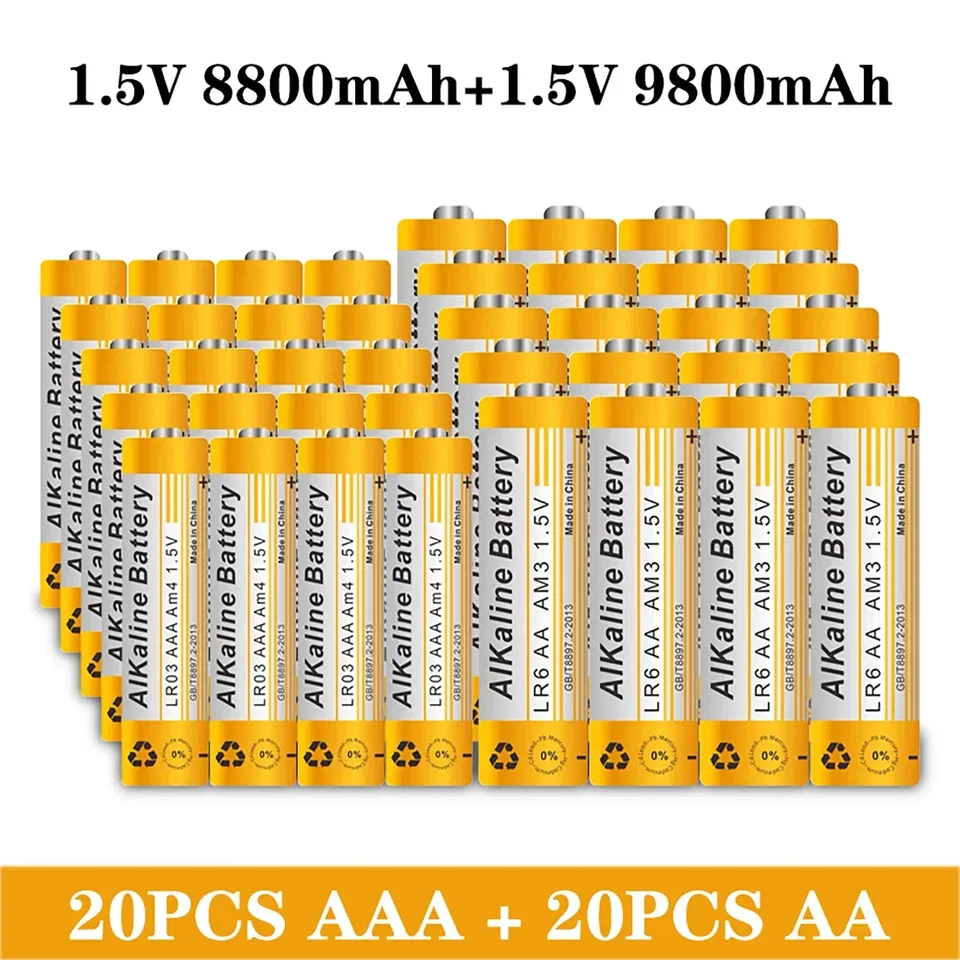 1,5V AA 9800MAH AAA 8800MAH alkalickej batérie pre LED svetlo hračky MP3 Camera Flash Razor CD prehrávač bezdrôtových slúchadiel myši Klávesnica