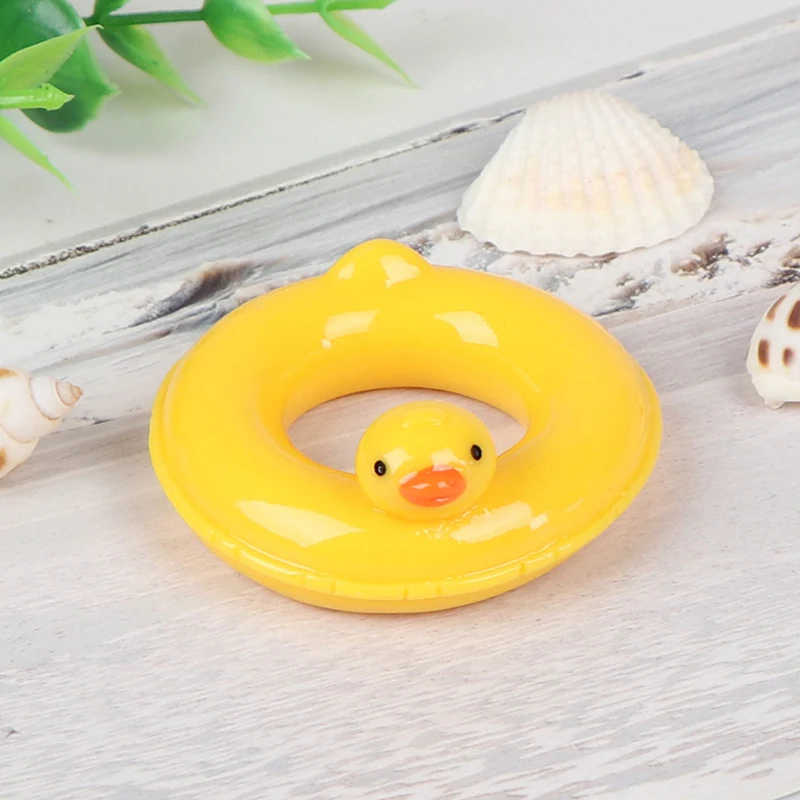 1: 6 1:12 Dollhouse Miniature Yellow Duck Life Swim prsteň pre bábiku Dicotor Decor