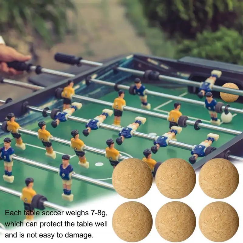 1/6/12ks 36 mm Cork Solid Wood Foosball Futbal futbalové loptu Baby Foot FUSSBALL Desktop Futbalová guľa