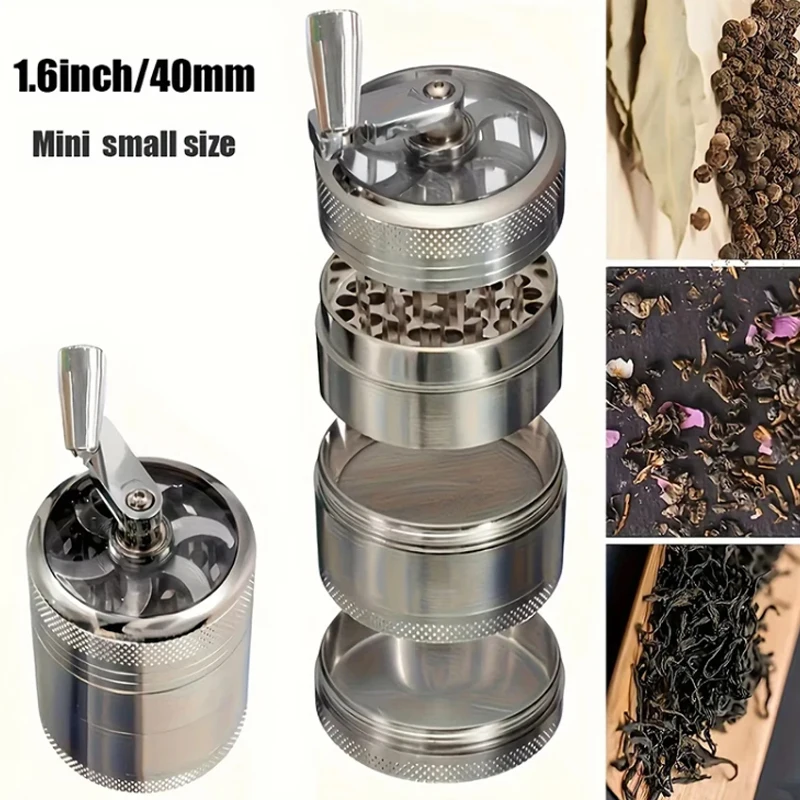 1,6 palca 40 mm ručné kľuky Tobacko mlynčeka korenia mlyny dymový drvič trávniky Muller Spice Manuál pre muškátový oriešok, zázvor, kamennú soľ