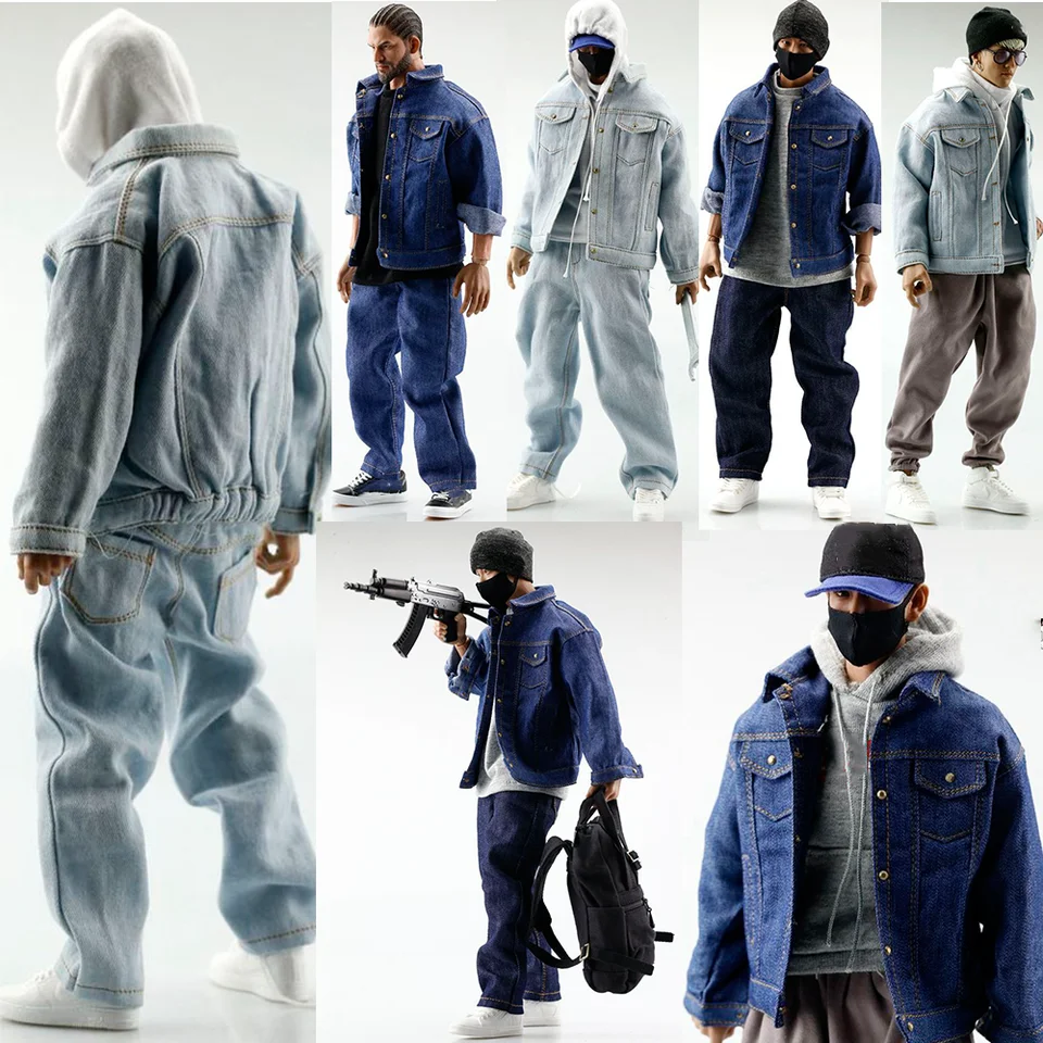 1/6 v mierke mužská džínsová bunda krátke voľné košeľové oblečenie doplnok vojakov Trend Coat Model pre 12 palcov muža akčného postavenia tela