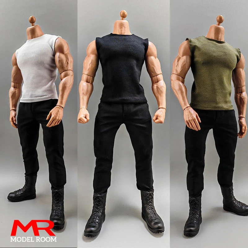 1/6 v mierke mužské tričko Tričko Top odevy Fit 12 '' AT027 SOLTICKÝ SILNÝ SALNÝ AKCION AKCIU BODY