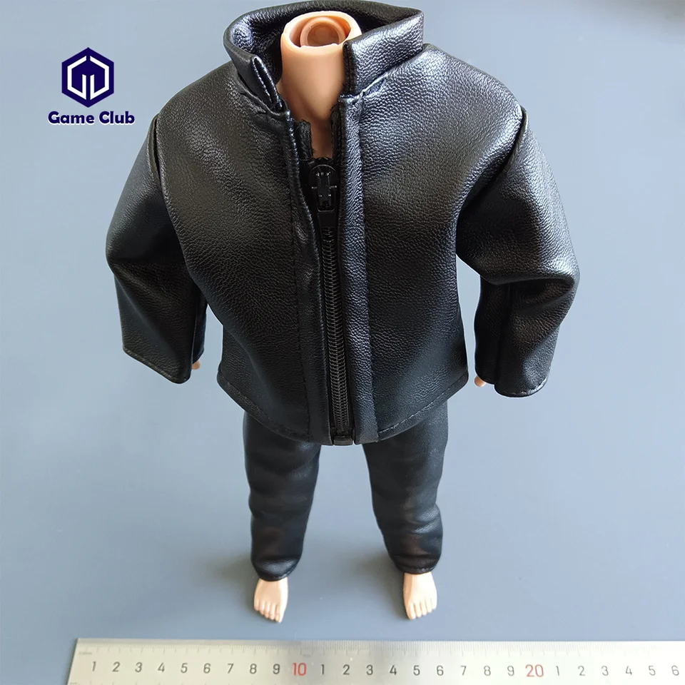 1/6 v mierke mužského vojaka pekná kožená bunda oblek punk motocyklových nadšencov odev