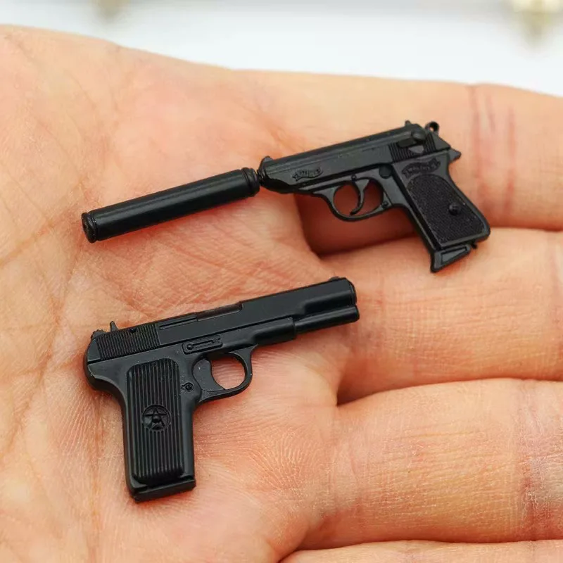 1/6 v mierke čierna umlčaná pištoľový model plastový mini zbraň scéna príslušenstvo rekvizity fit 12 '' vojakové akčné figuríny Body Dolls