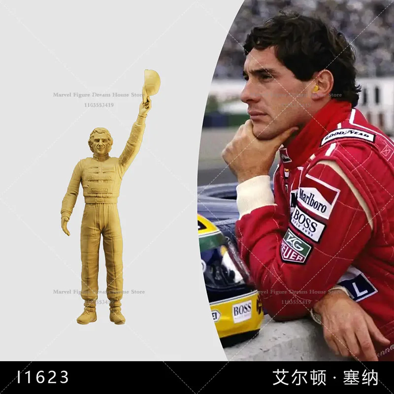 1/64 1/43 1/35 Miniatúrna scéna v mierke Miniatúrna scéna večný automobil Boh Ayrton Senna Brazília World Racing Driver Un-Panited White Mini postava