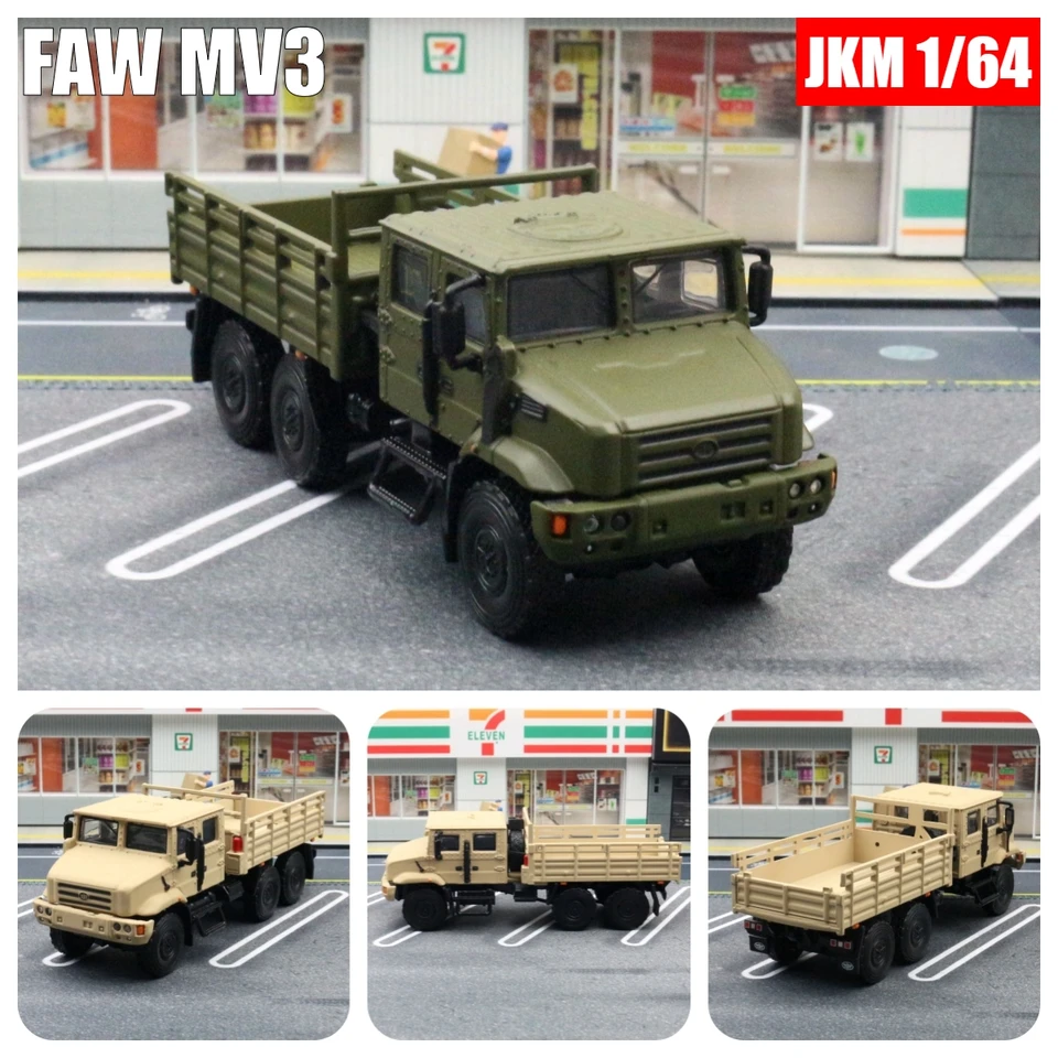 1:64 FAW MV3 Vojenský dopravný nákladný automobil 1/64 JKM Diecast Hračky vozidlo Model Model klasický zink zink zliat