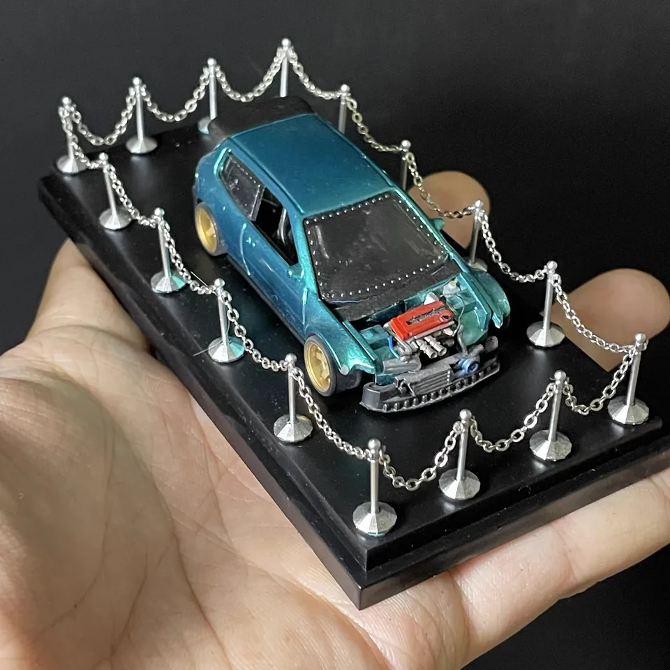1:64 Model Car show s plotmi zábradlia prekážky