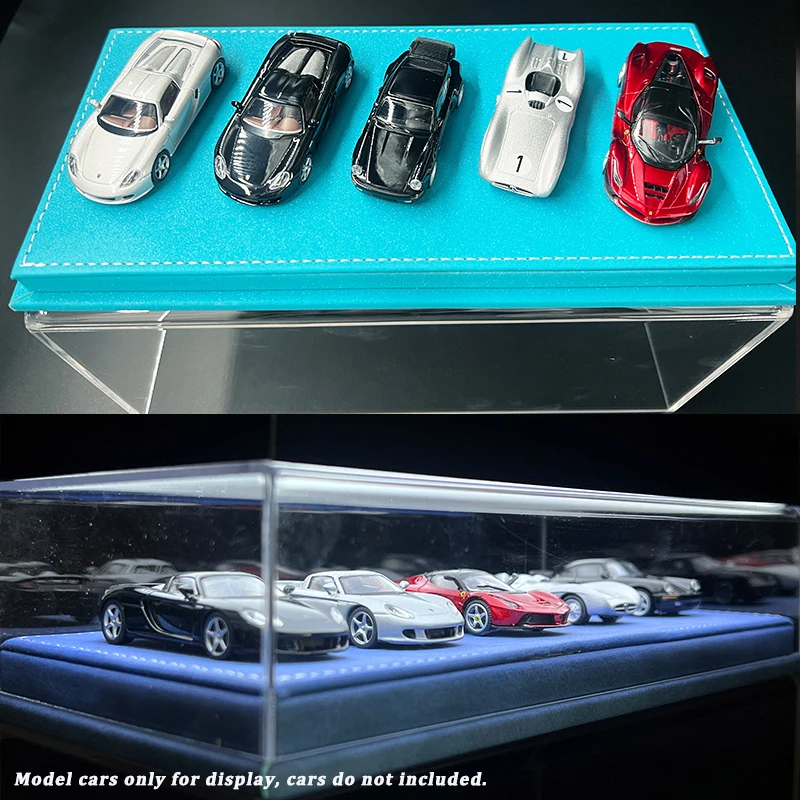 1/64 Modelový výstavný puzdro pre 6 automobilov （bez automobilov na obrázkoch） Akrylové priehľadné vysokorovnéňové zobrazovacie boxscene hračky Darčeky