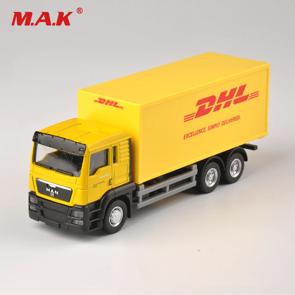 1/64 Scale Express DHL Model Truck Model žltý kontajner Transportér Diecast Truck Kids Hračky Darček