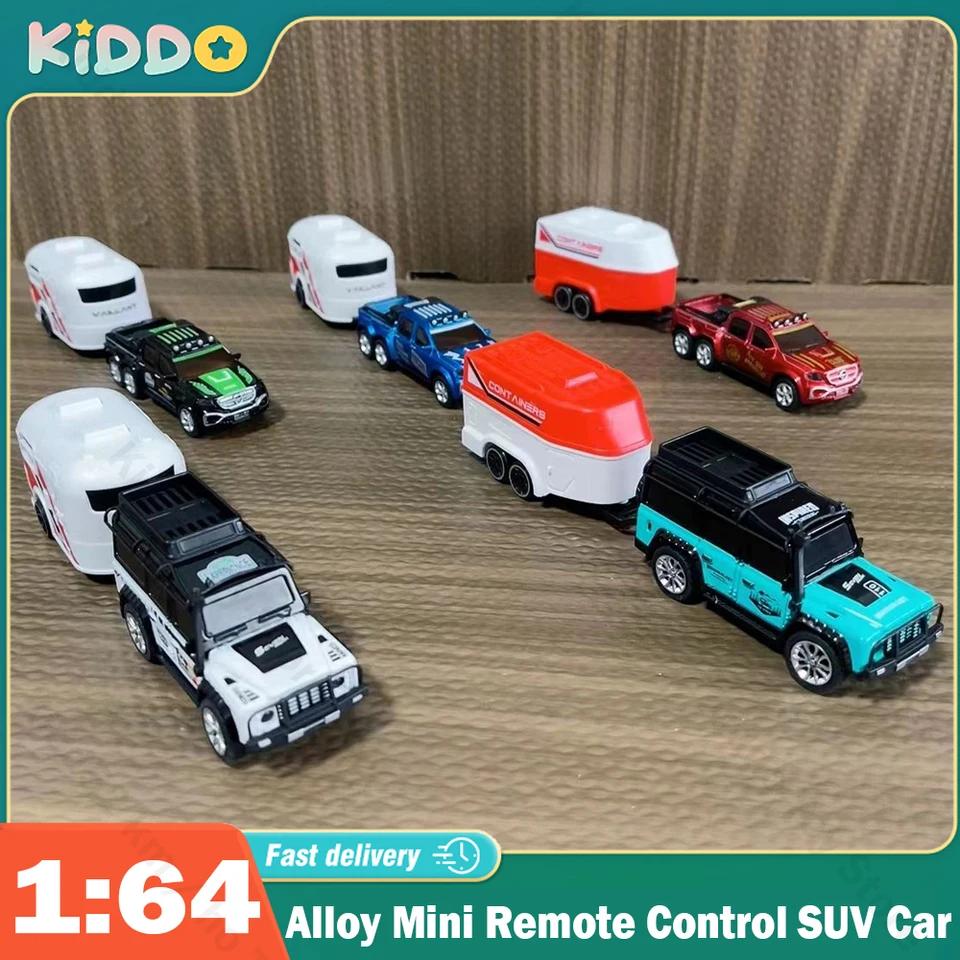 1:64 Zliatina Proporcionálne diaľkové ovládanie Model vozidla 2,4 GHz Mini Simulation RC CAR s prívesom SUV Drifts Electric Darček
