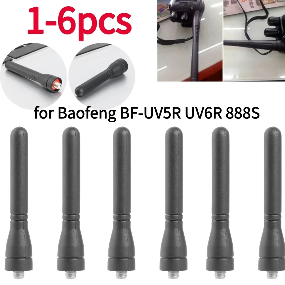 1-6ks mäkká anténa pre baofeng bf-uv5r uv6r 888s Walkie Talkie Radio 400-470MHz SMA-F SMA-F Krátka anténa pre 888s