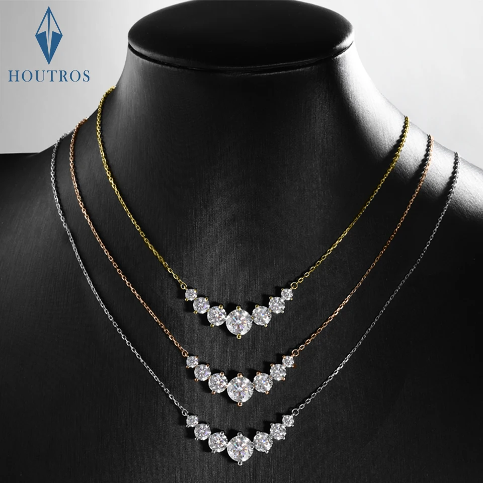 1,7/2,8Ct Moissanite Pendant náhrdelník pre ženy